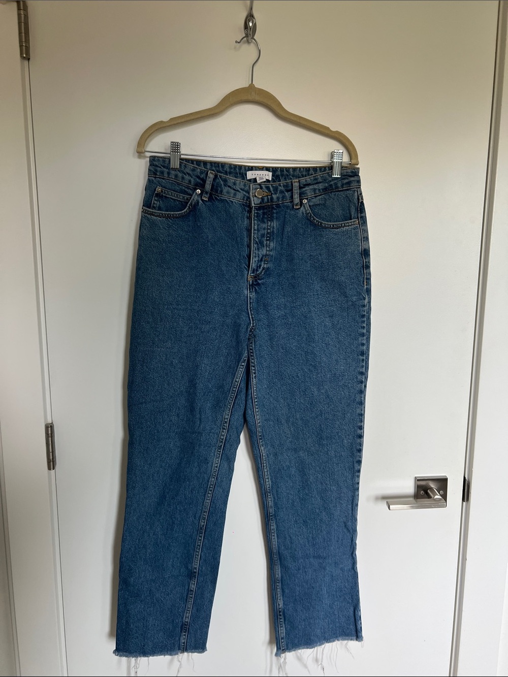 Topshop Straight-Leg Blue Denim Jeans